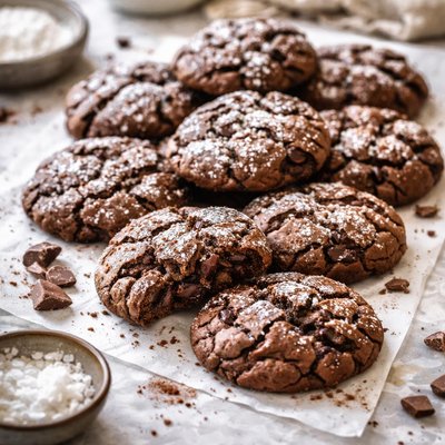 Image of Crinkled Fudge Truffle Cookies
