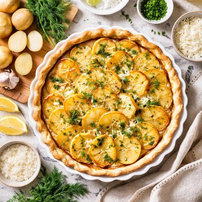 Image of Crisp and Creamy New Potato Pie