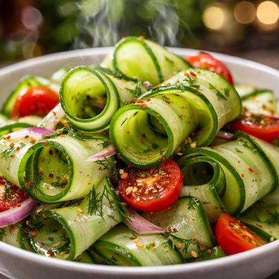 Image of Crisp Cucumber Ribbon Salad