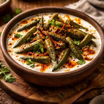 Image of Crisp Okra in Creamy Yogurt
