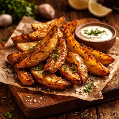 Image of Crispy Air Fried Potato Wedges