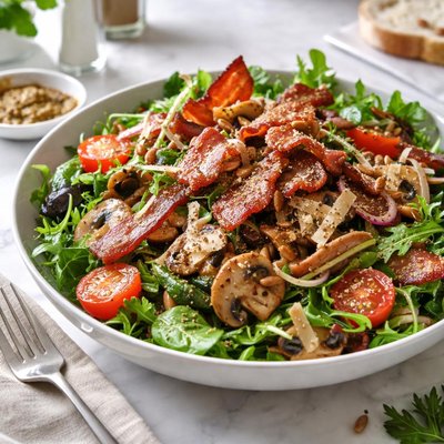 Image of Crispy Bacon and Mushroom Salad