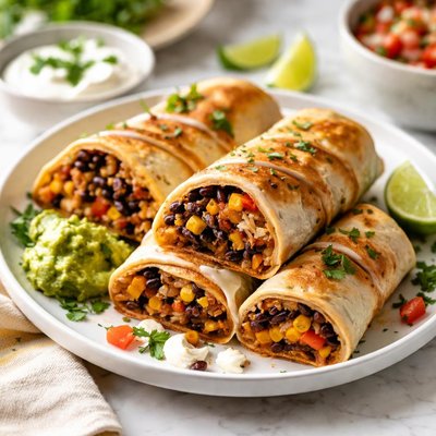 Image of Crispy Baked Black Bean Burritos