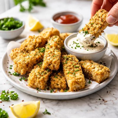 Image of Crispy Baked Tofu Fingers Nuggets Low Fat