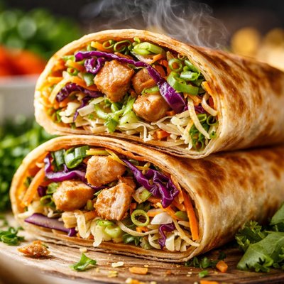 Image of Crispy Cabbage and Chicken Wraps