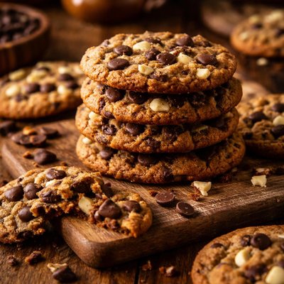 Image of Crispy Chewy Triple Chocolate Chip Cookies