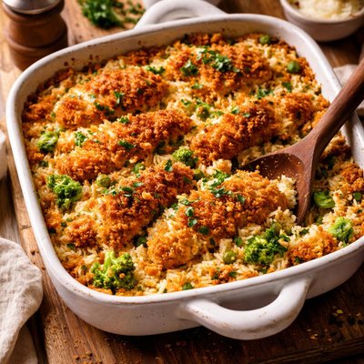Image of Crispy Chicken Rice Casserole