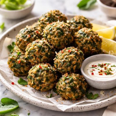 Image of Crispy Deep Fried Spinach Balls