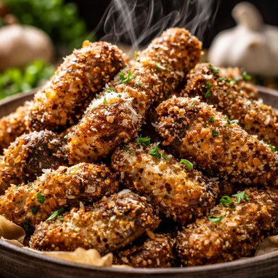 Image of Crispy Garlic Parmesan Mushroom Fries