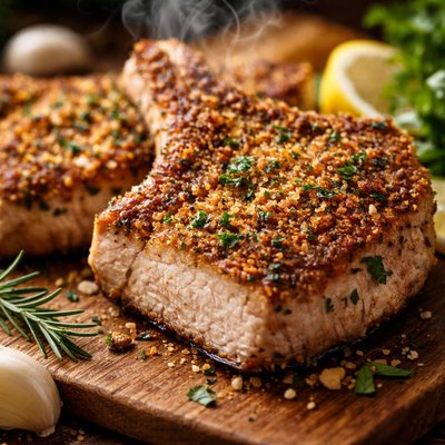 Image of Crispy Herb Coated Pork Chops