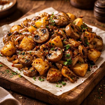 Image of Crispy Mushroom Onion Potatoes