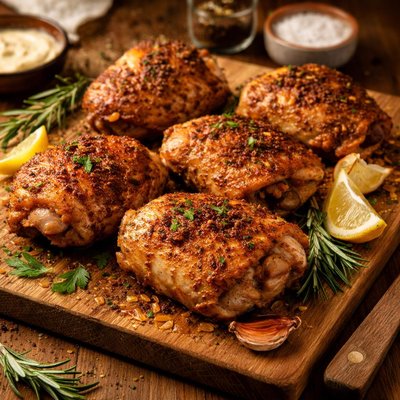 Image of Crispy Oven Baked Chicken Thighs