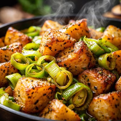 Image of Crispy Potatoes and Leeks