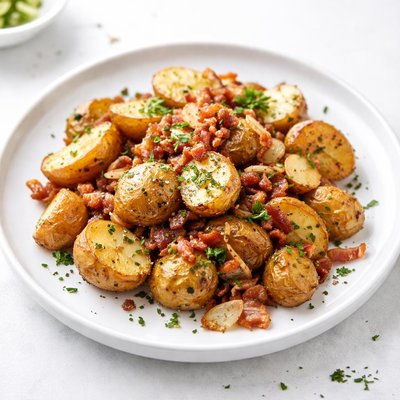Image of Crispy Potatoes with Bacon Garlic and Parsley