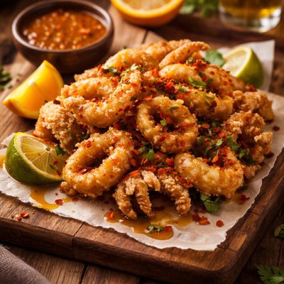 Image of Crispy Squid with Orange Chipotle Vinaigrette