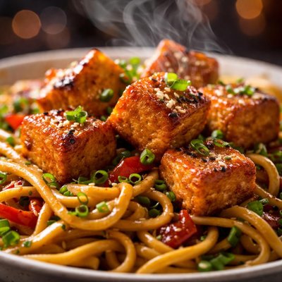 Image of Crispy Tofu with Noodles