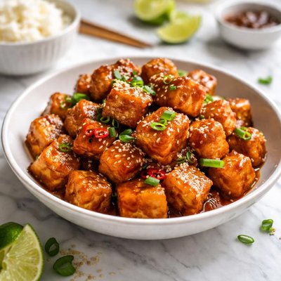 Image of Crispy Tofu with Sweet Tangy Glaze
