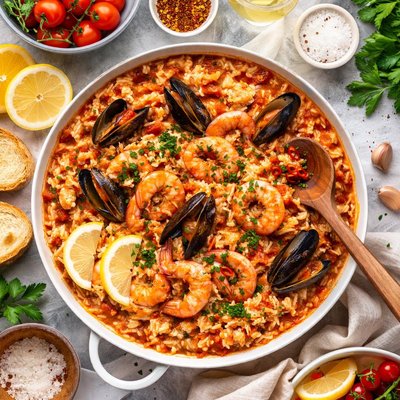 Image of Croatian Dalmatian Red Risotto Fishermans Risotto
