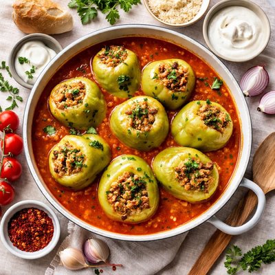 Image of Croatian Stuffed Green Peppers Punjena Paprika