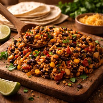 Image of Crock Barley Bean Corn Burrito Filling