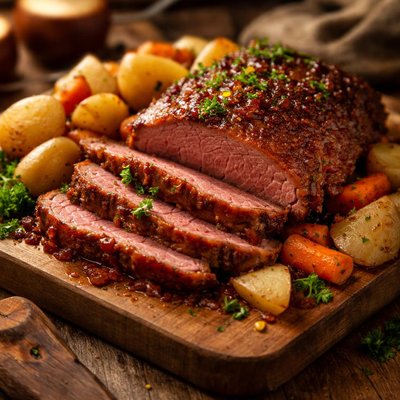 Image of Crock Pot Apple and Brown Sugar Corned Beef
