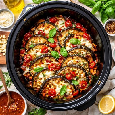 Image of Crock Pot Baked Eggplant Aubergine