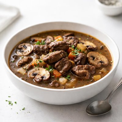 Image of Crock Pot Beef and Mushroom Soup