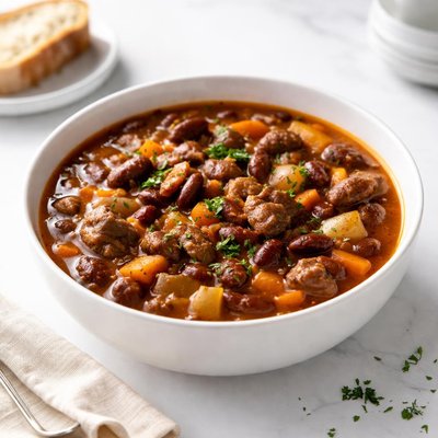 Image of Crock Pot Beef Bean Bacon Soup