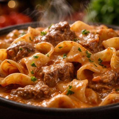 Image of Crock Pot Beefy Tomato Stroganoff
