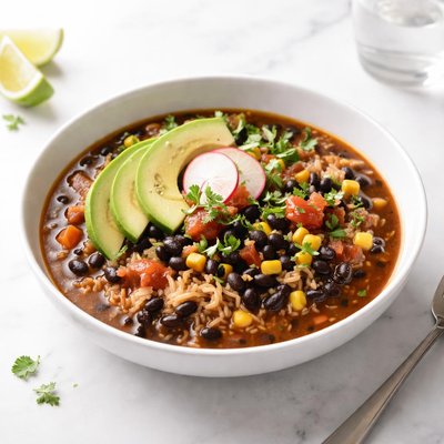 Image of Crock Pot Black Beans and Rice Soup