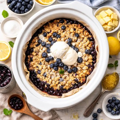 Image of Crock Pot Blueberry Dump Cake