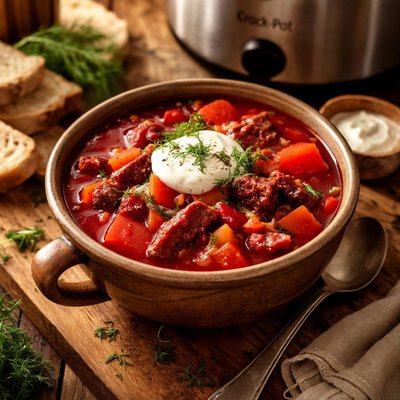 Image of Crock Pot Borscht Soup