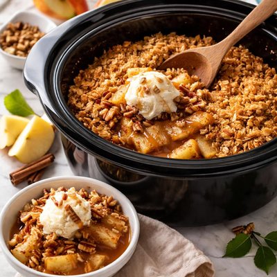 Image of Crock Pot Breakfast Apple Cobbler