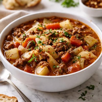 Image of Crock Pot Cabbage Beef Soup