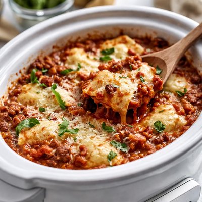 Image of Crock Pot Cheesy Ravioli Casserole