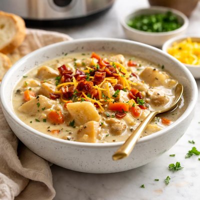 Image of Crock Pot Chicken and Potato Chowder
