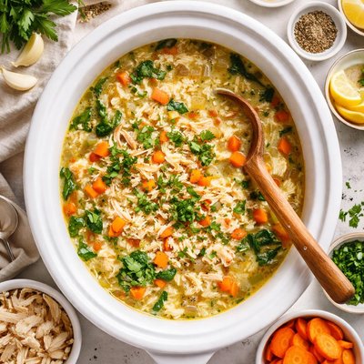 Image of Crock Pot Chicken and Rice Soup