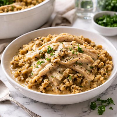Image of Crock Pot Chicken Gravy and Stuffing