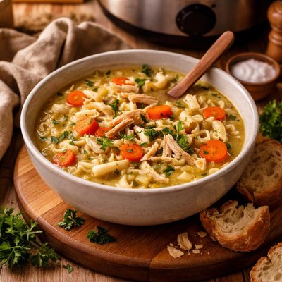 Image of Crock Pot Chicken Noodle Soup Dairy Free