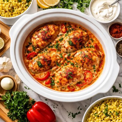 Image of Crock Pot Chicken Paprikash
