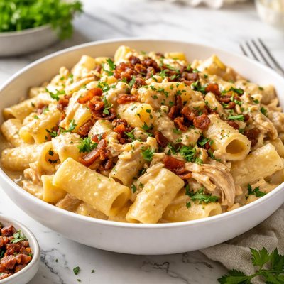 Image of Crock Pot Chicken Pasta with Smoked Gouda