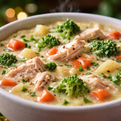 Image of Crock Pot Chicken Veggie Chowder