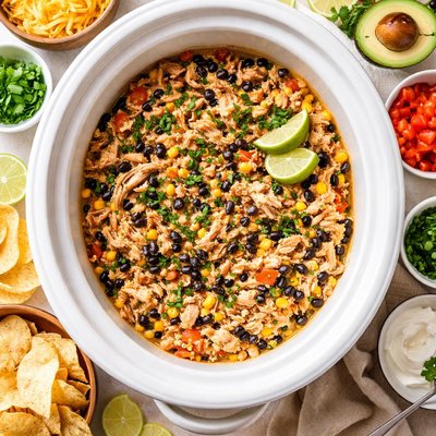 Image of Crock Pot Chicken with Black Beans Cream Cheese