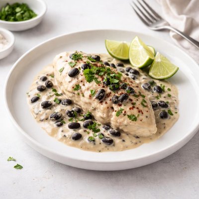 Image of Crock Pot Chicken with Black Beans in Cream Sauce