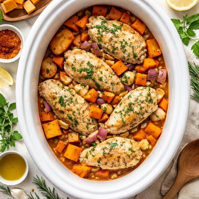 Image of Crock Pot Chicken with Sweet Potatoes