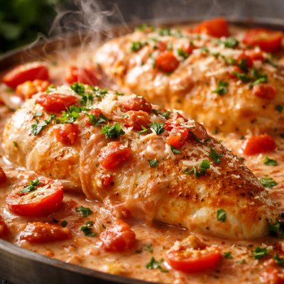 Image of Crock Pot Chicken with Tomato Alfredo Sauce