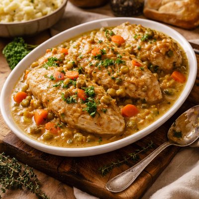 Image of Crock Pot Chicken with Vegetable Gravy