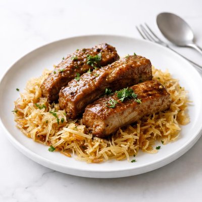 Image of Crock Pot Country Style Ribs and Sauerkraut