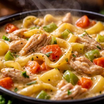 Image of Crock Pot Creamy Chicken Noodle Stew