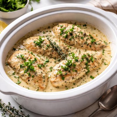 Image of Crock Pot Creamy Herbed Chicken